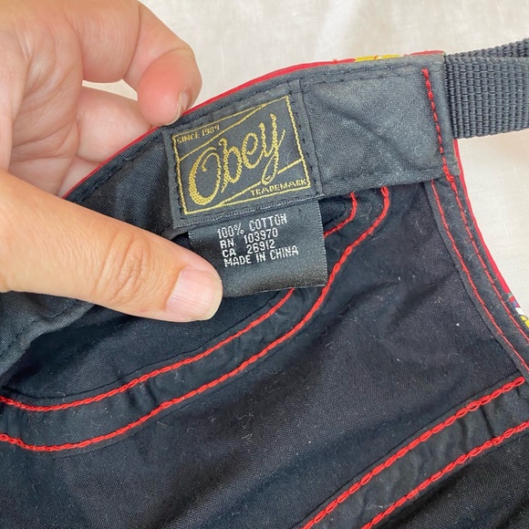 Obey Red Floral Pattern Hat - Picture 13 of 14